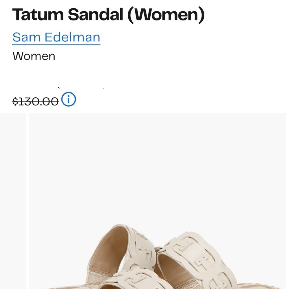 EUC Sam Edelman Leather Tatum Sandals Ivory Size 6.5 Retail $130.00 - Picture 3 of 11